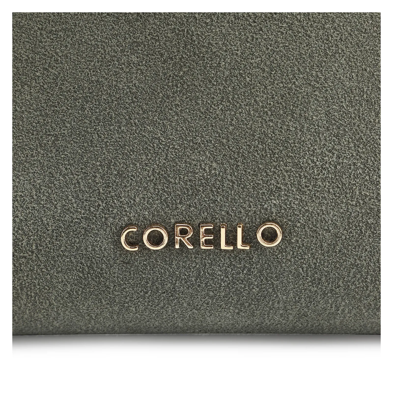 Bolsa Transversal Argola Couro Camurça Verde/Couro Verde