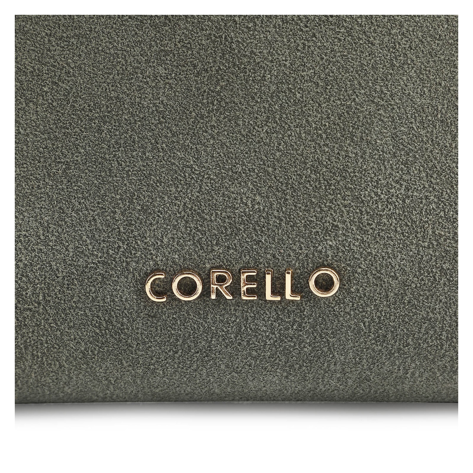 Bolsa Transversal Argola Couro Camurça Verde/Couro Verde