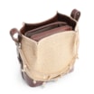 Bolsa Transversal Bag Charm Bucket Couro Marrom/Ráfia Natural - imagem 5