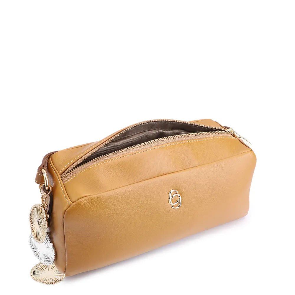 Bolsa Transversal Bag Charm Couro Amarelo - imagem 4