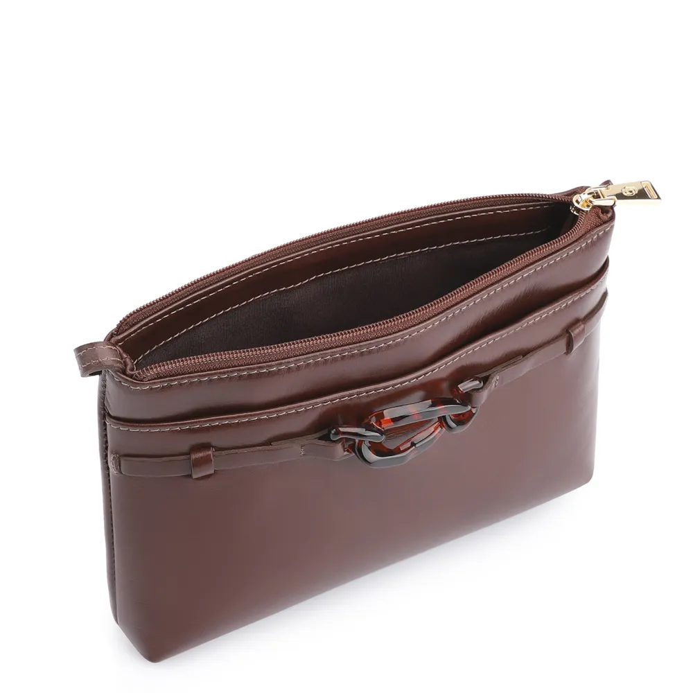 Bolsa Transversal Bridão Couro Marrom - imagem 4