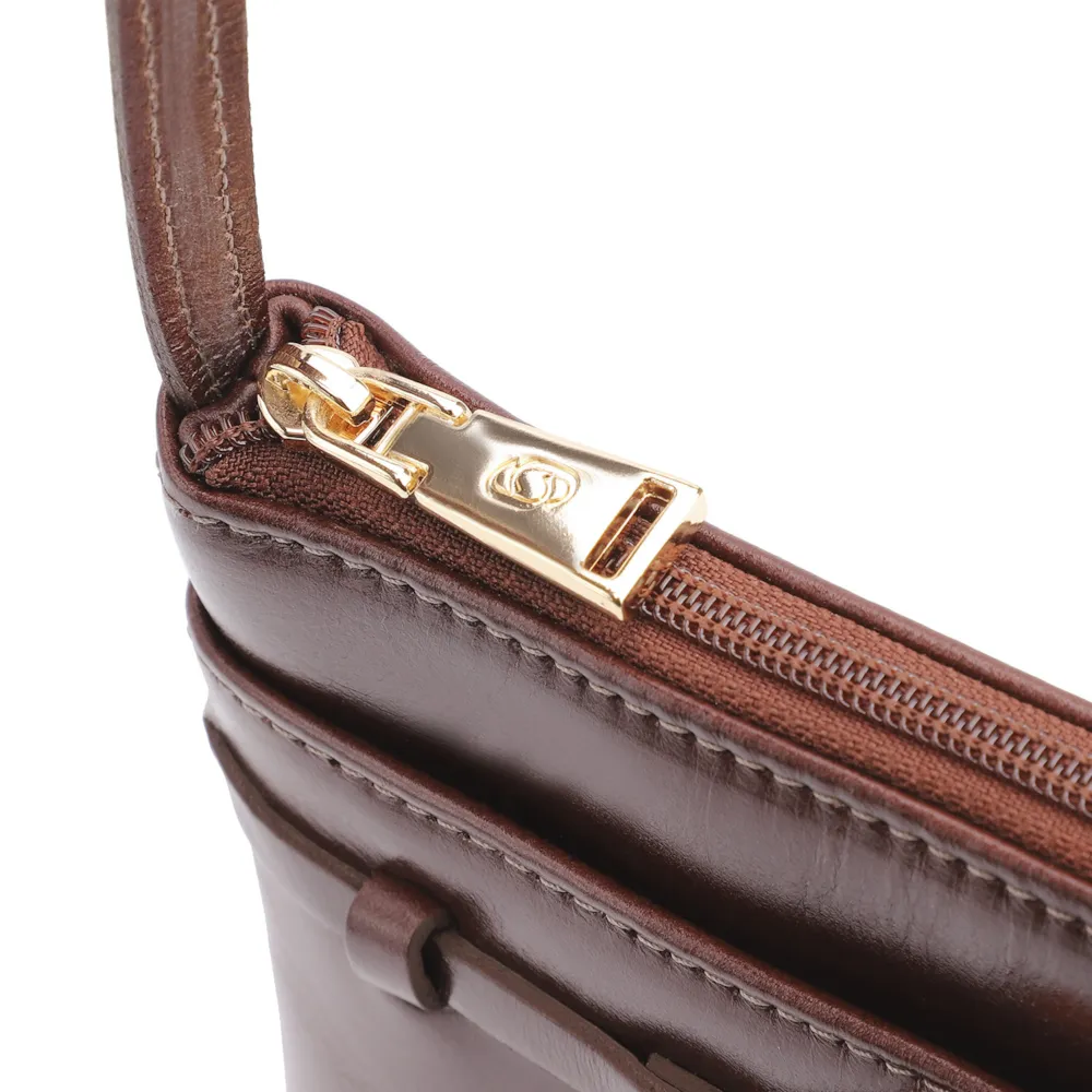 Bolsa Transversal Bridão Couro Marrom - imagem 6