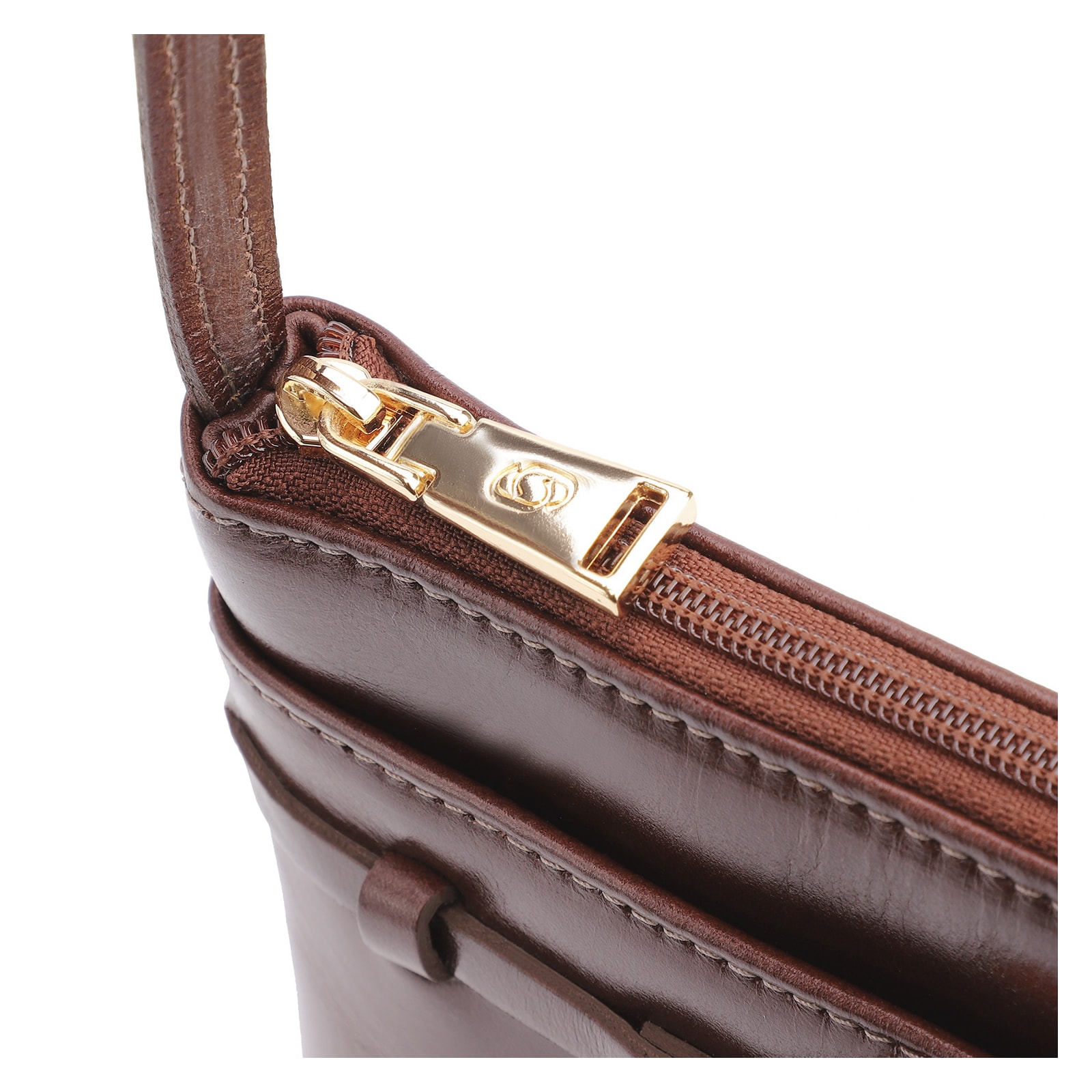 Bolsa Transversal Bridão Couro Marrom