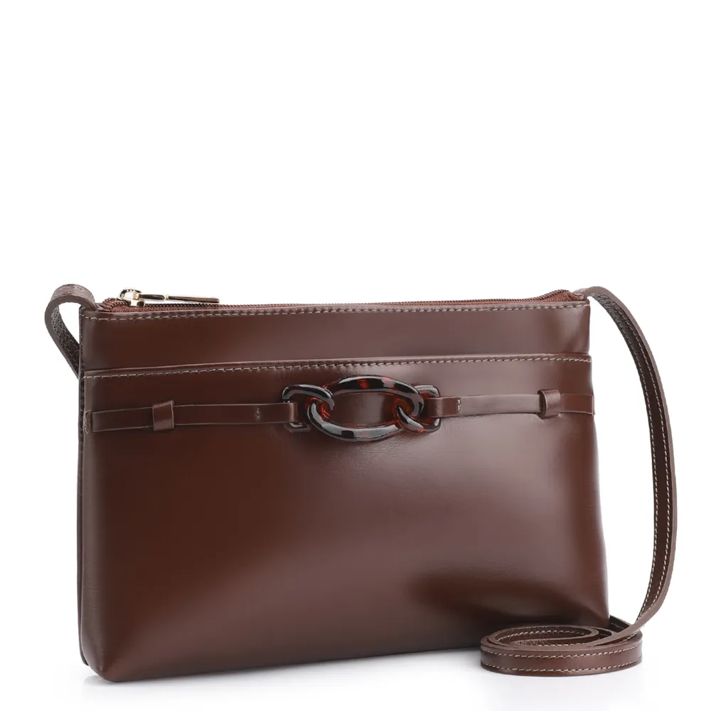 Bolsa Transversal Bridão Couro Marrom - imagem 2