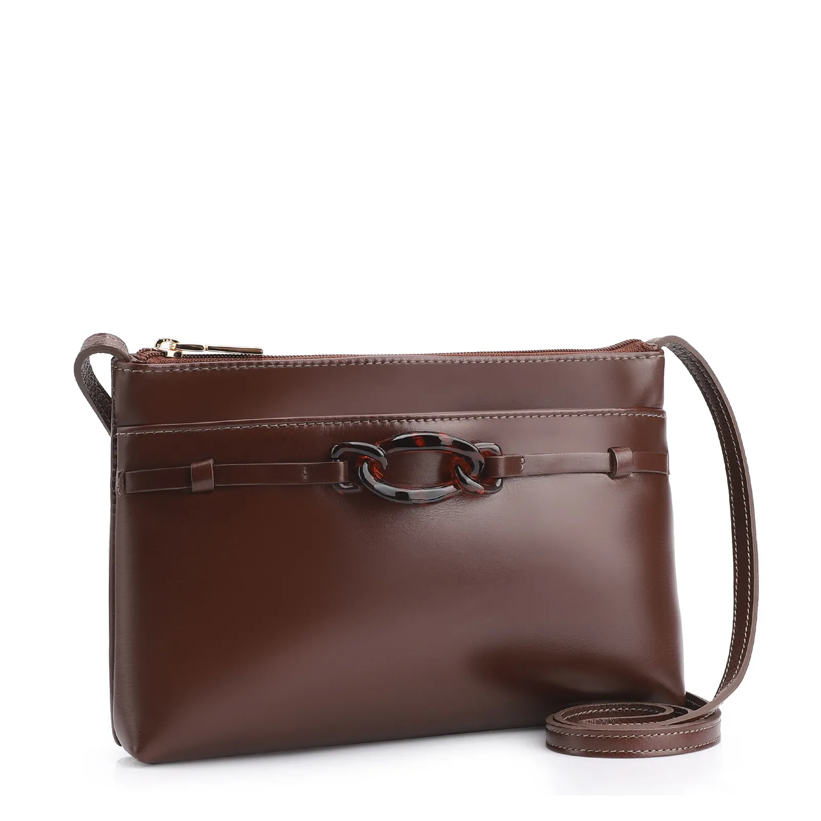 Bolsa Transversal Bridão Couro Marrom