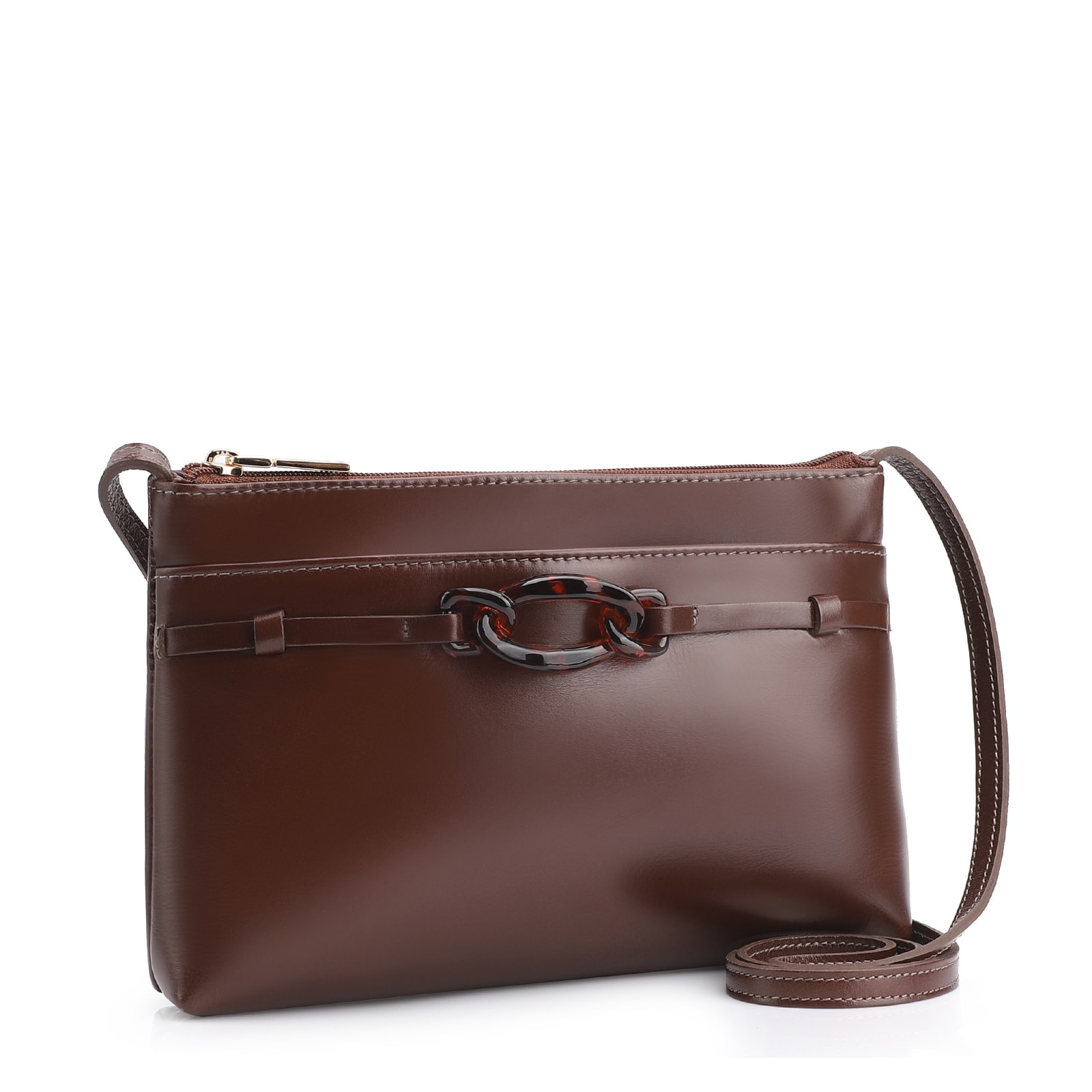 Bolsa Transversal Bridão Couro Marrom