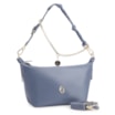 Bolsa Transversal Cordão Couro Azul - imagem 3