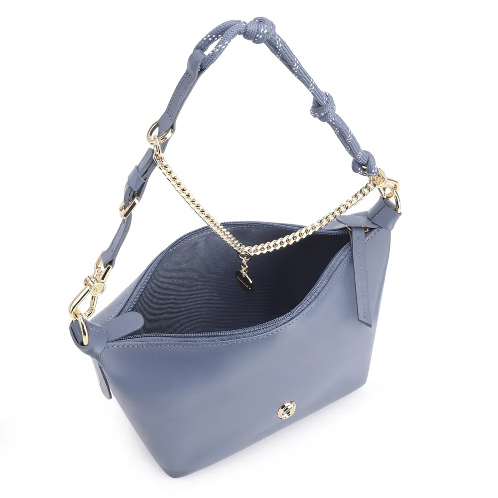 Bolsa Transversal Cordão Couro Azul - imagem 5
