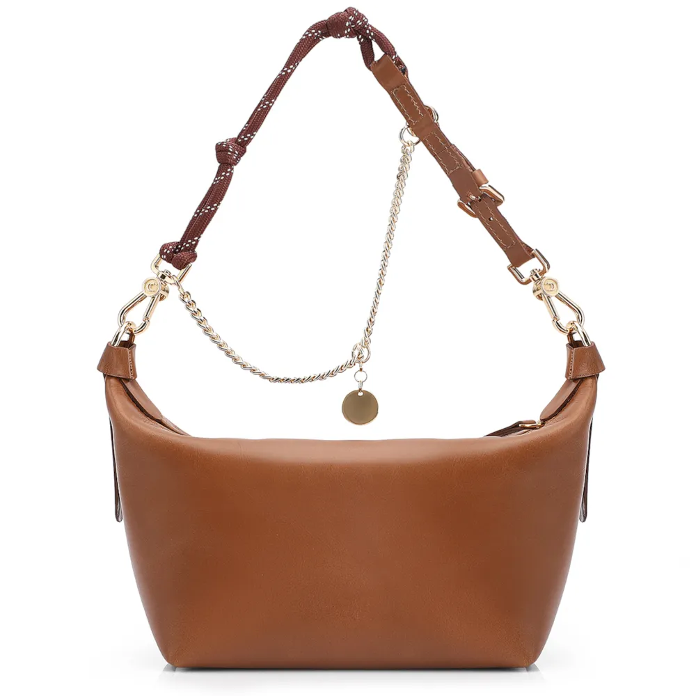 Bolsa Transversal Cordão Couro Marrom - imagem 4
