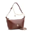 Bolsa Transversal Cordão Couro Marrom Escuro - imagem 3