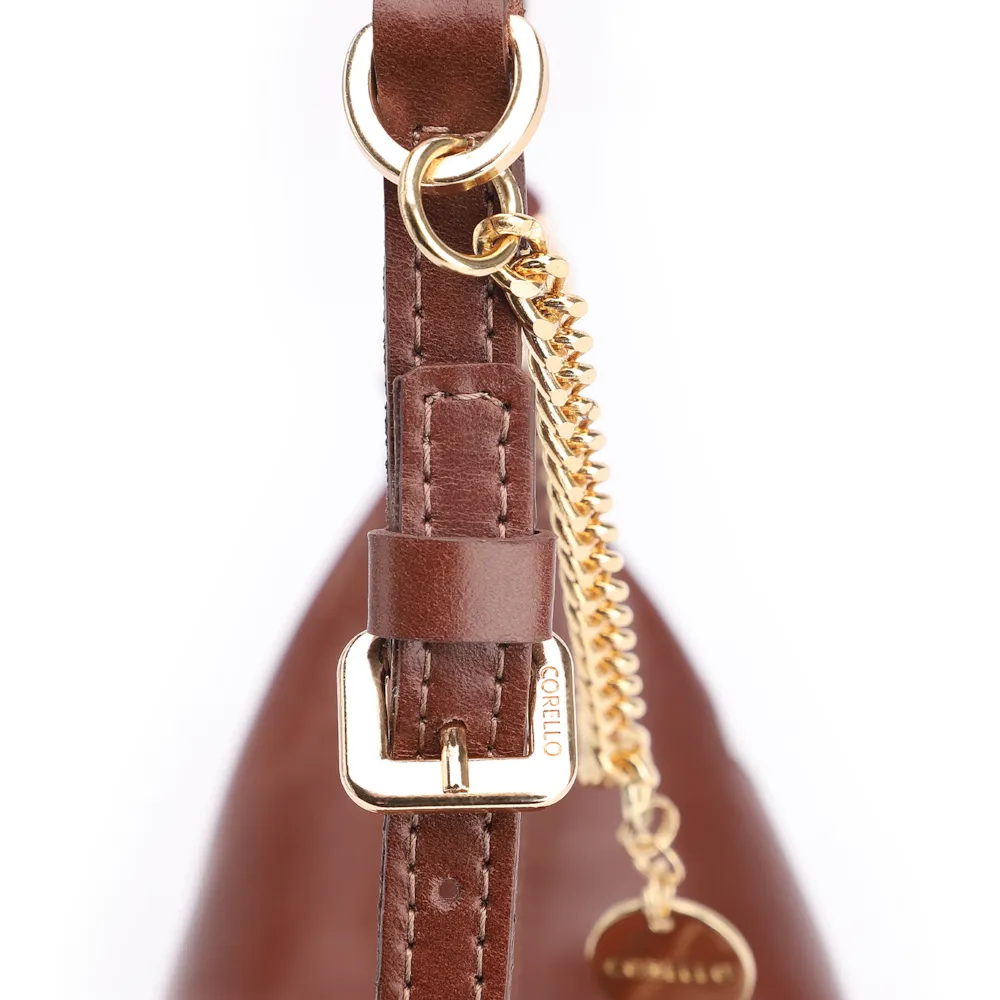Bolsa Transversal Cordão Couro Marrom Escuro - imagem 8