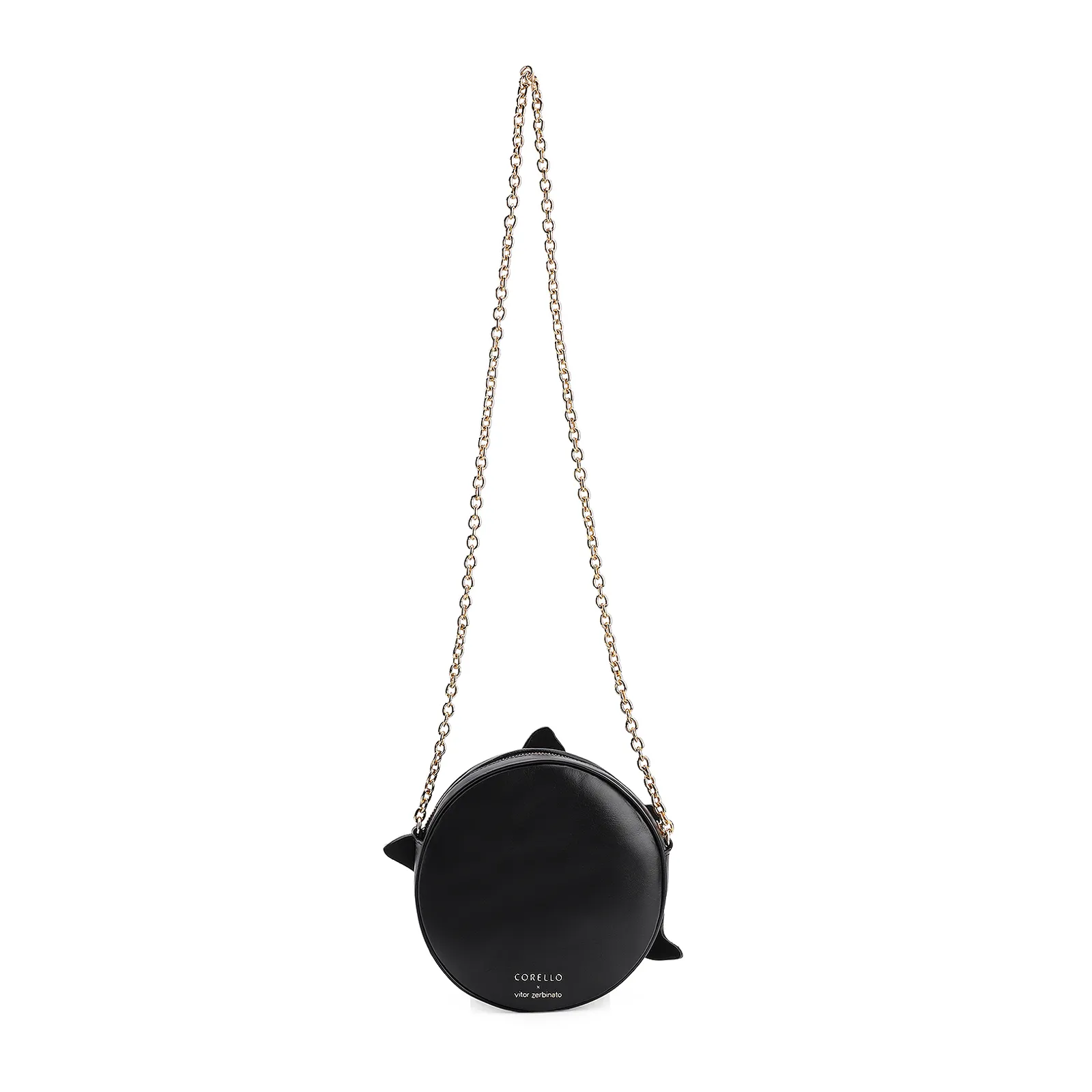Bolsa Transversal Corello x Vitor Zerbinato Couro Preto