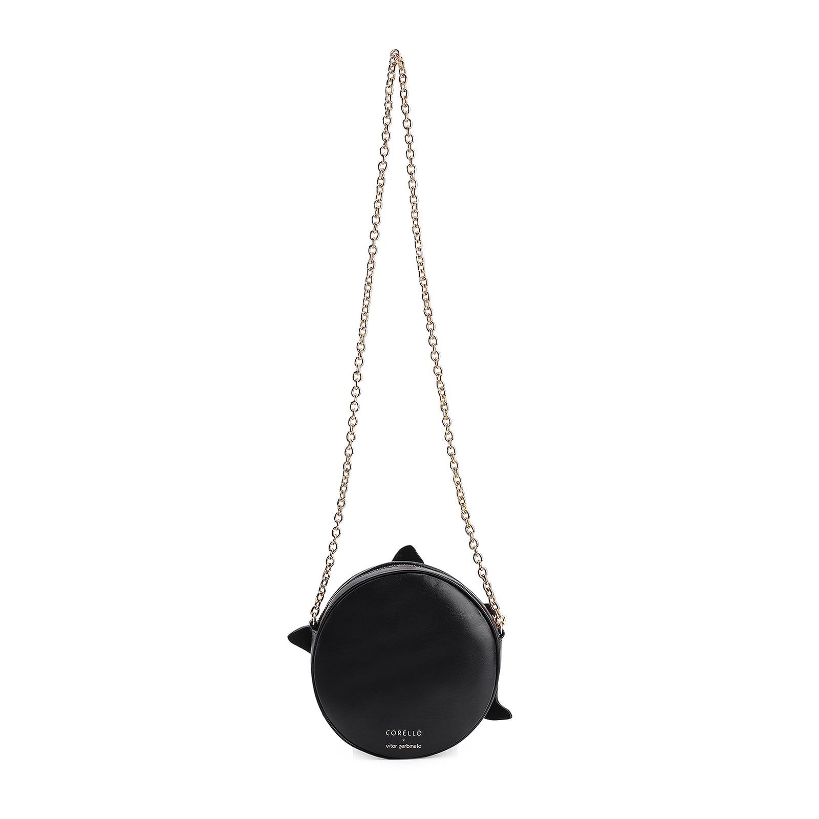 Bolsa Transversal Corello x Vitor Zerbinato Couro Preto