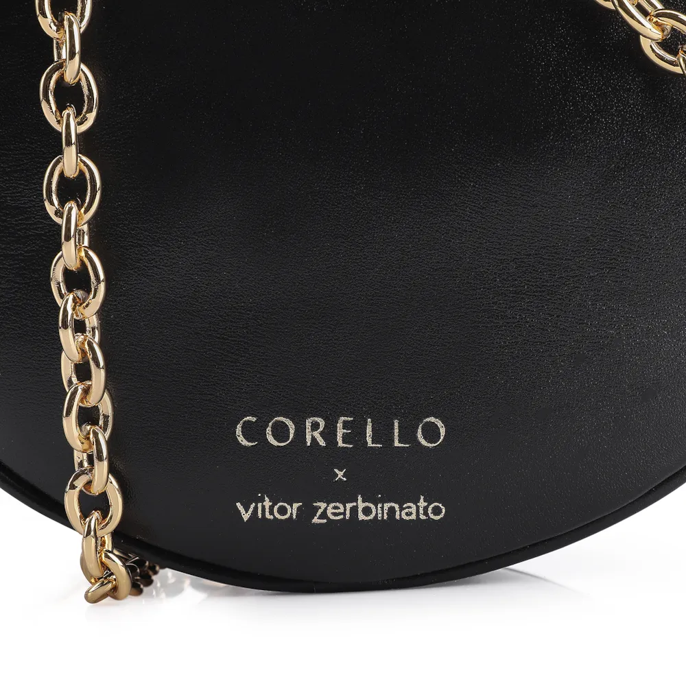 Bolsa Transversal Corello x Vitor Zerbinato Couro Preto - imagem 6
