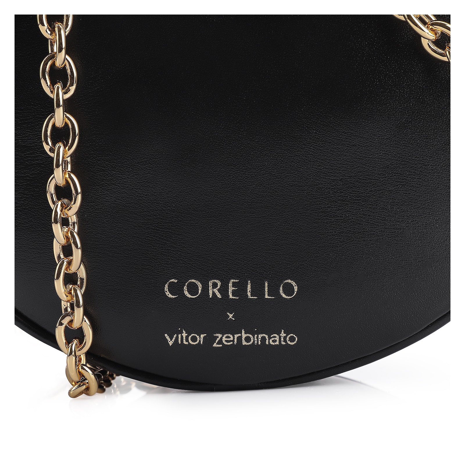 Bolsa Transversal Corello x Vitor Zerbinato Couro Preto