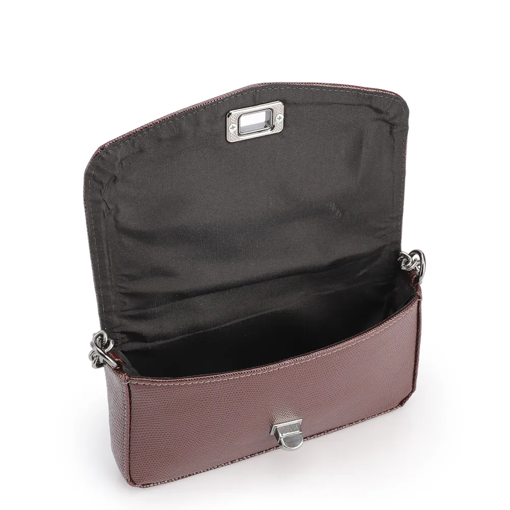 Bolsa Transversal Correntes Alt Lezard Marrom - imagem 4