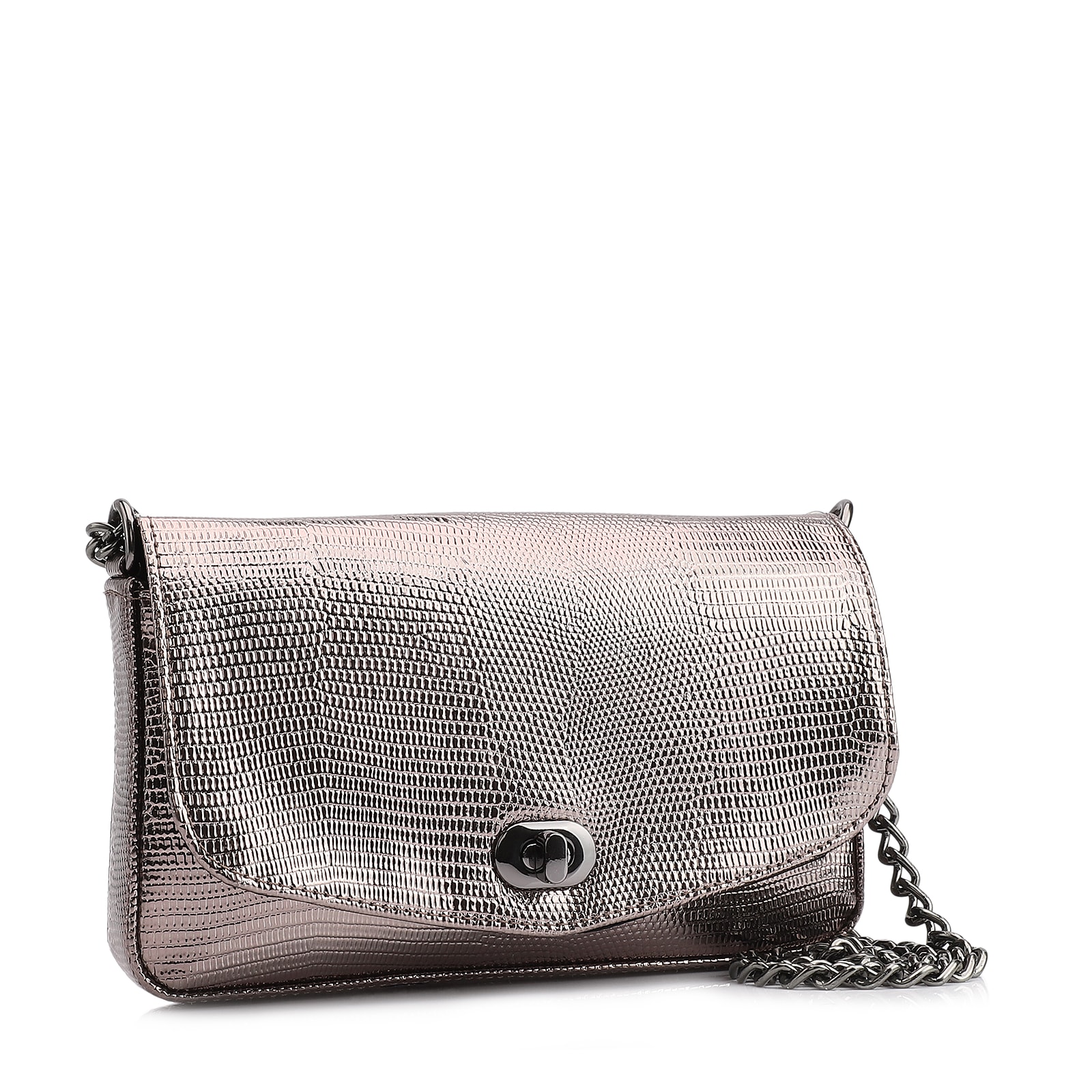 Bolsa Transversal Correntes Alt Lezard Prata