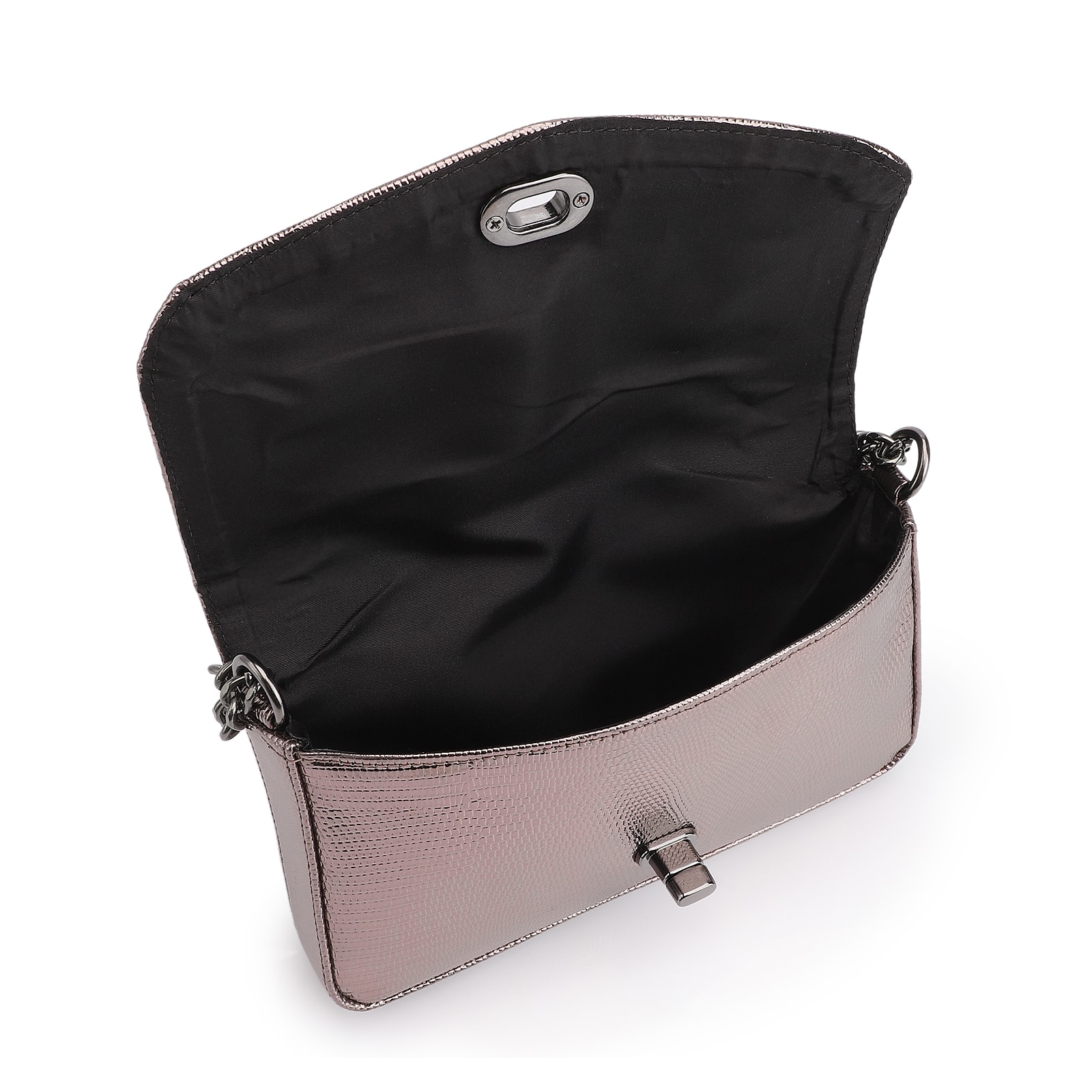 Bolsa Transversal Correntes Alt Lezard Prata