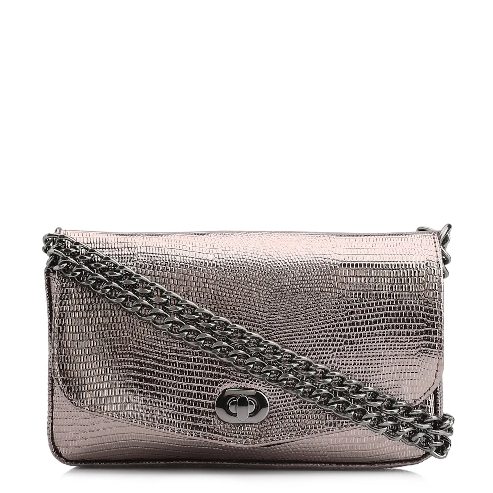  Bolsa Transversal Correntes Alt Lezard Prata