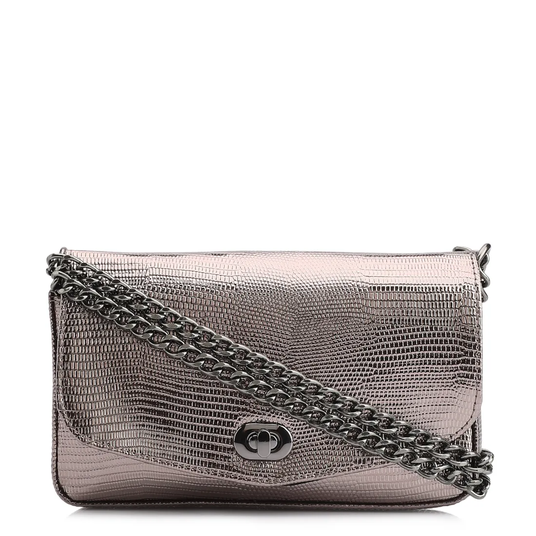  Bolsa Transversal Correntes Alt Lezard Prata