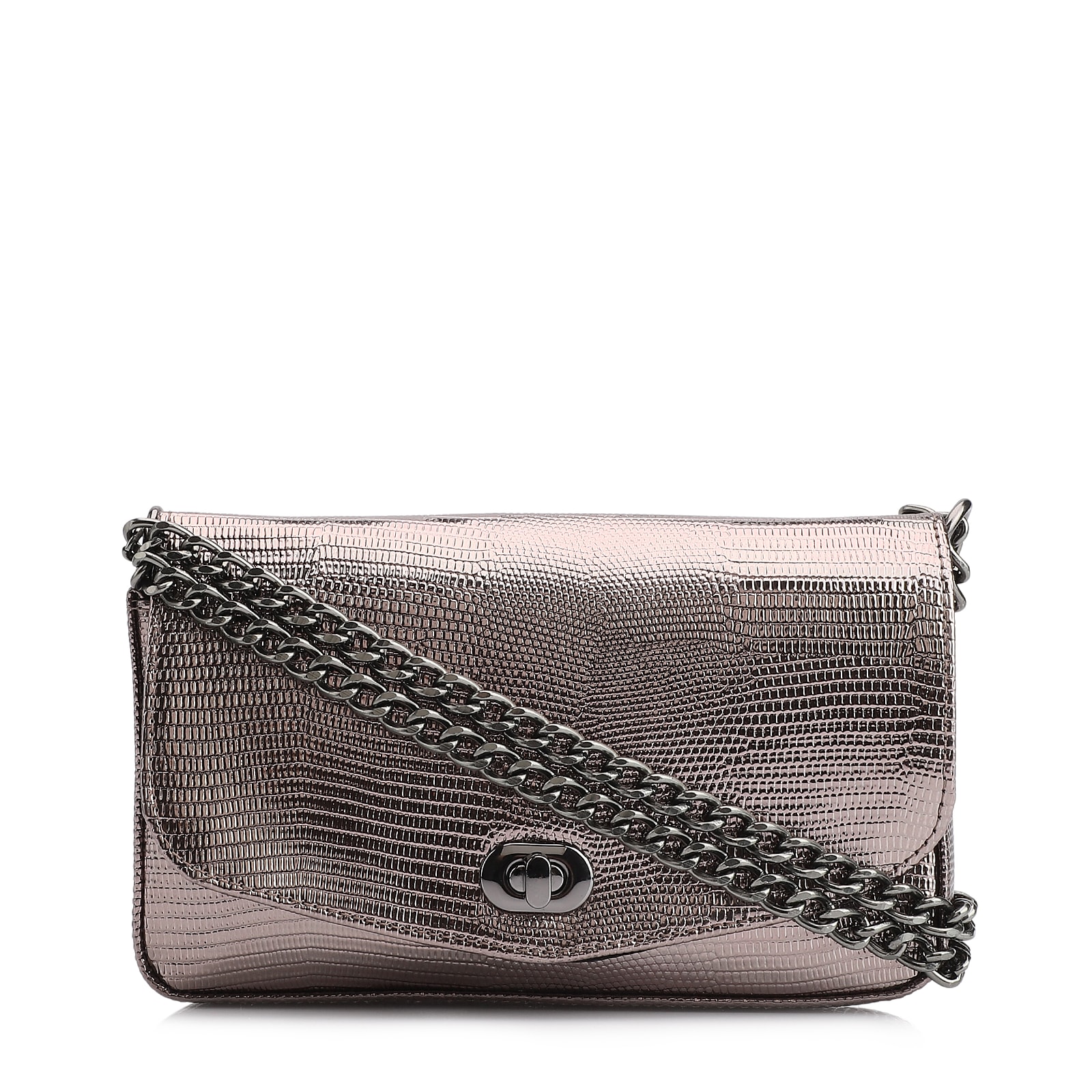 Bolsa Transversal Correntes Alt Lezard Prata