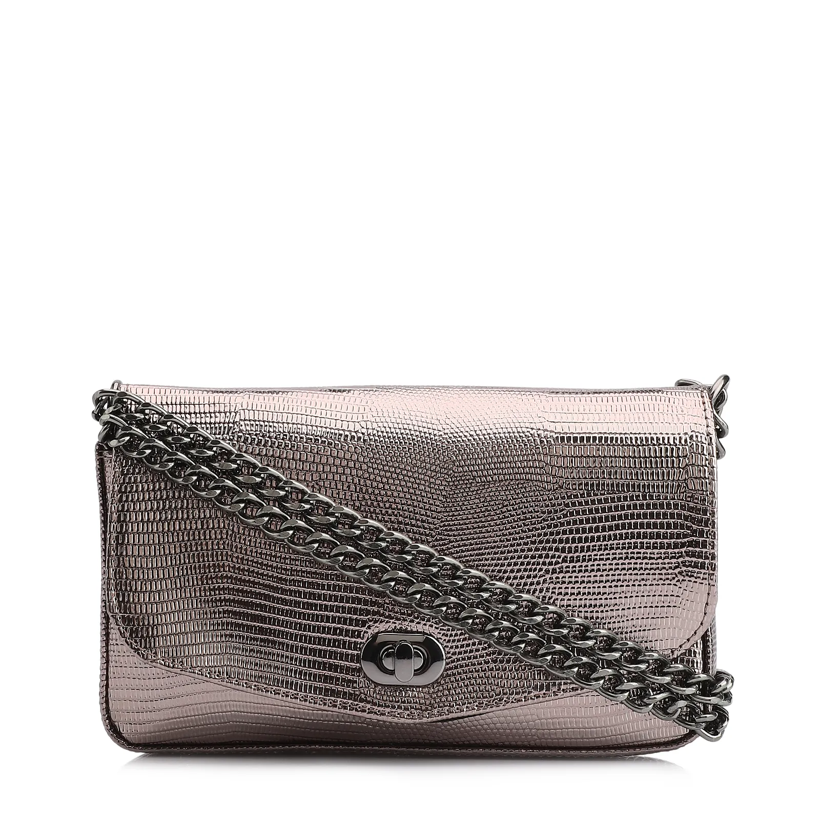 Bolsa Transversal Correntes Alt Lezard Prata