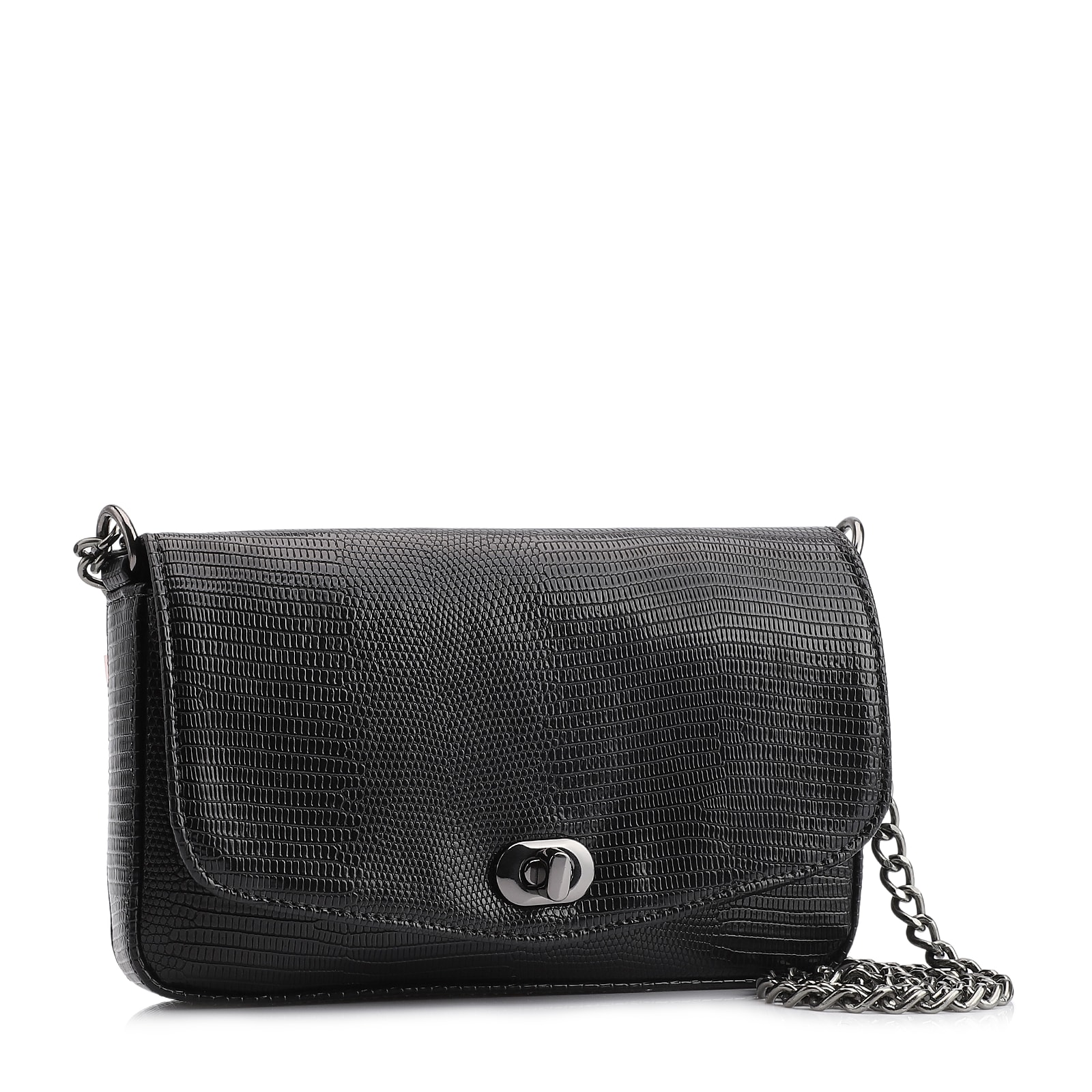 Bolsa Transversal Correntes Alt Lezard Preto