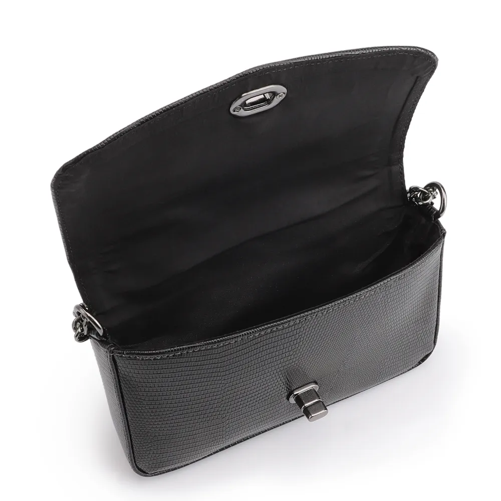  Bolsa Transversal Correntes Alt Lezard Preto - imagem 5