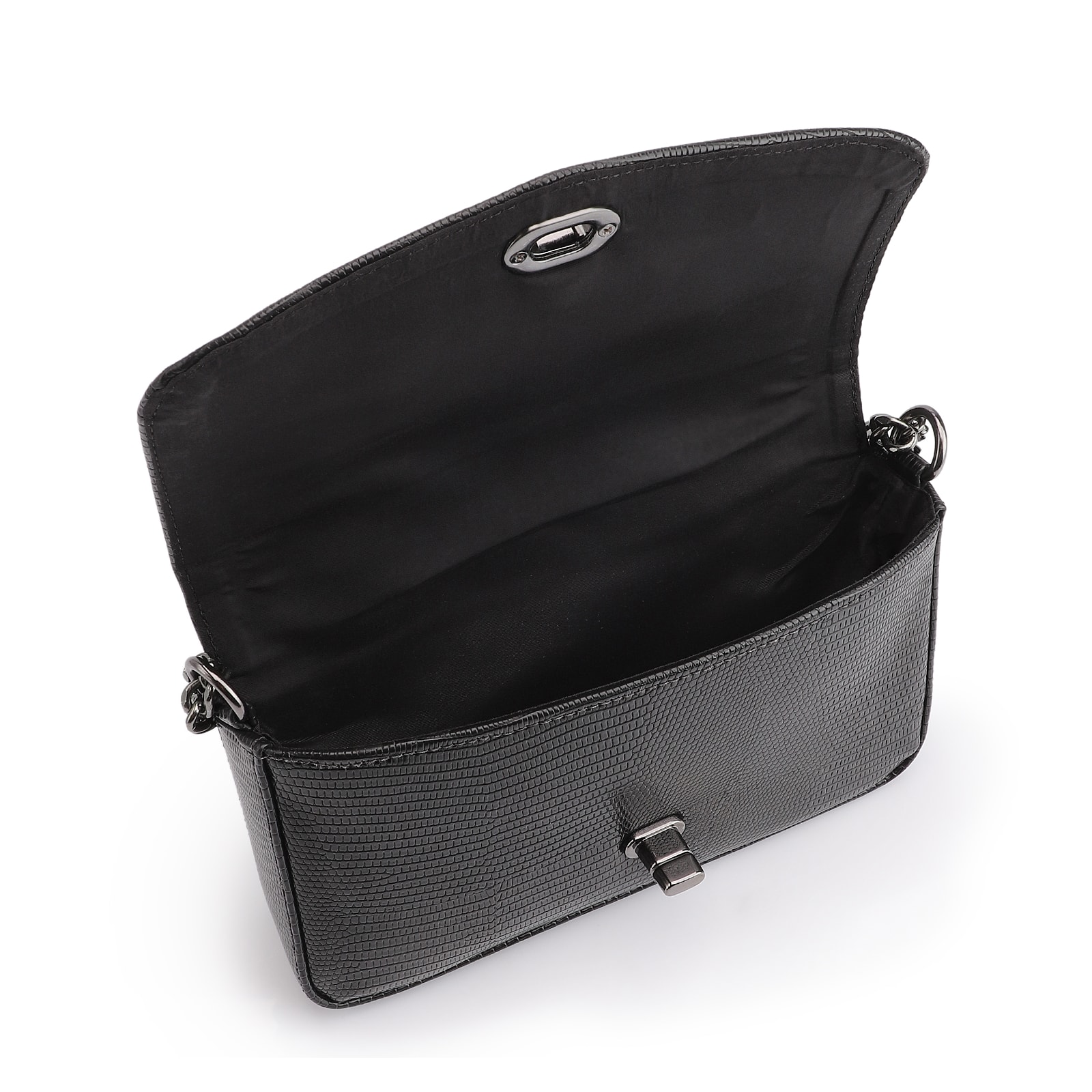 Bolsa Transversal Correntes Alt Lezard Preto