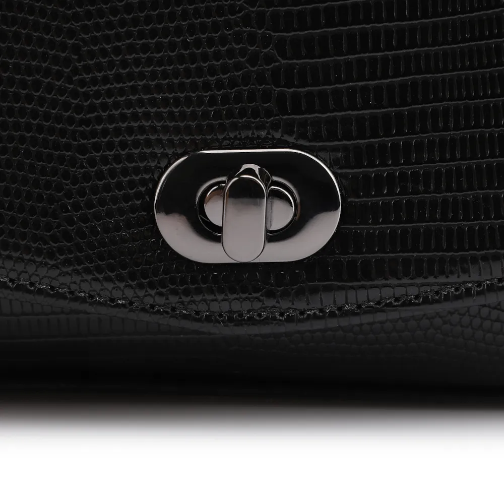  Bolsa Transversal Correntes Alt Lezard Preto - imagem 6