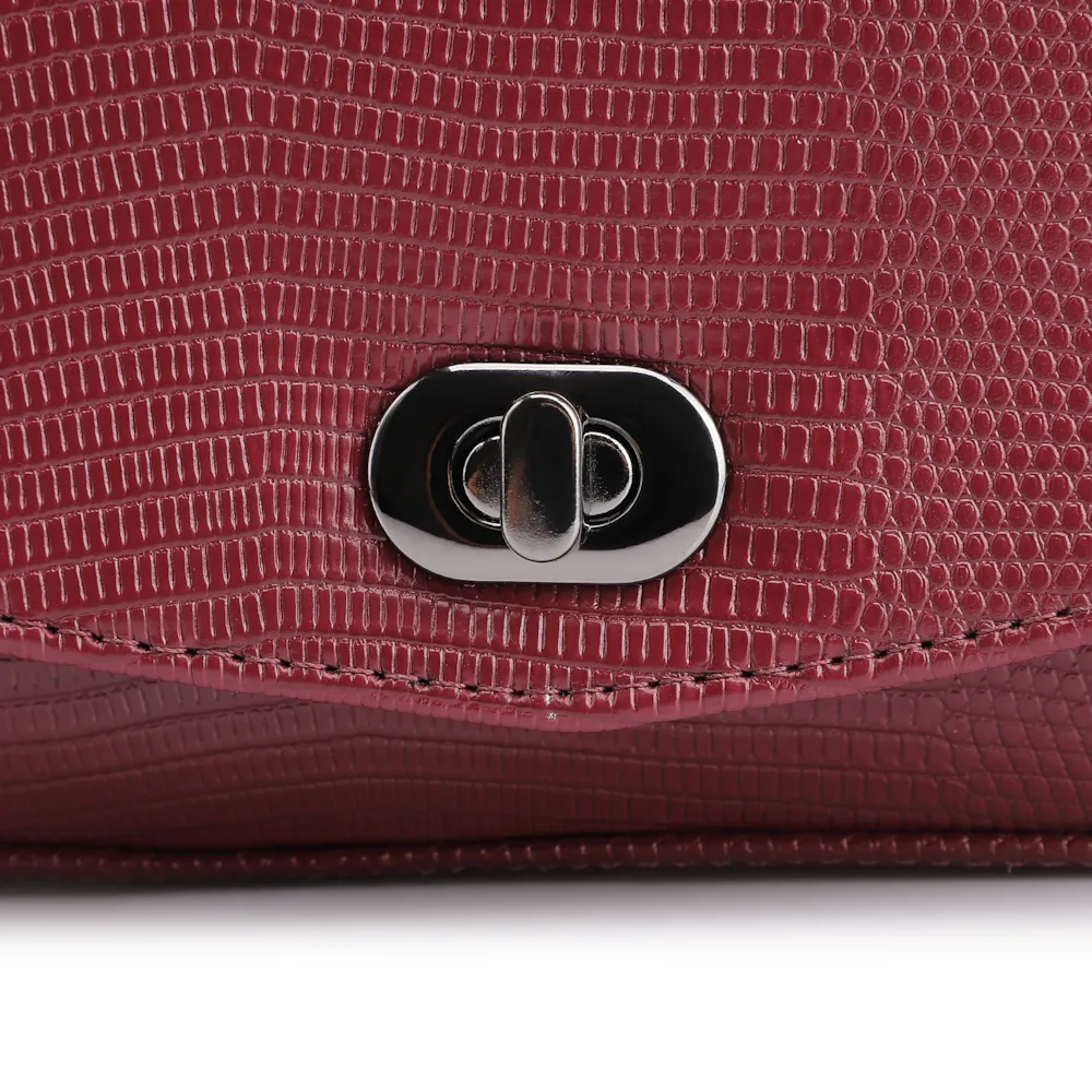  Bolsa Transversal Correntes Alt Lezard Vinho - imagem 5