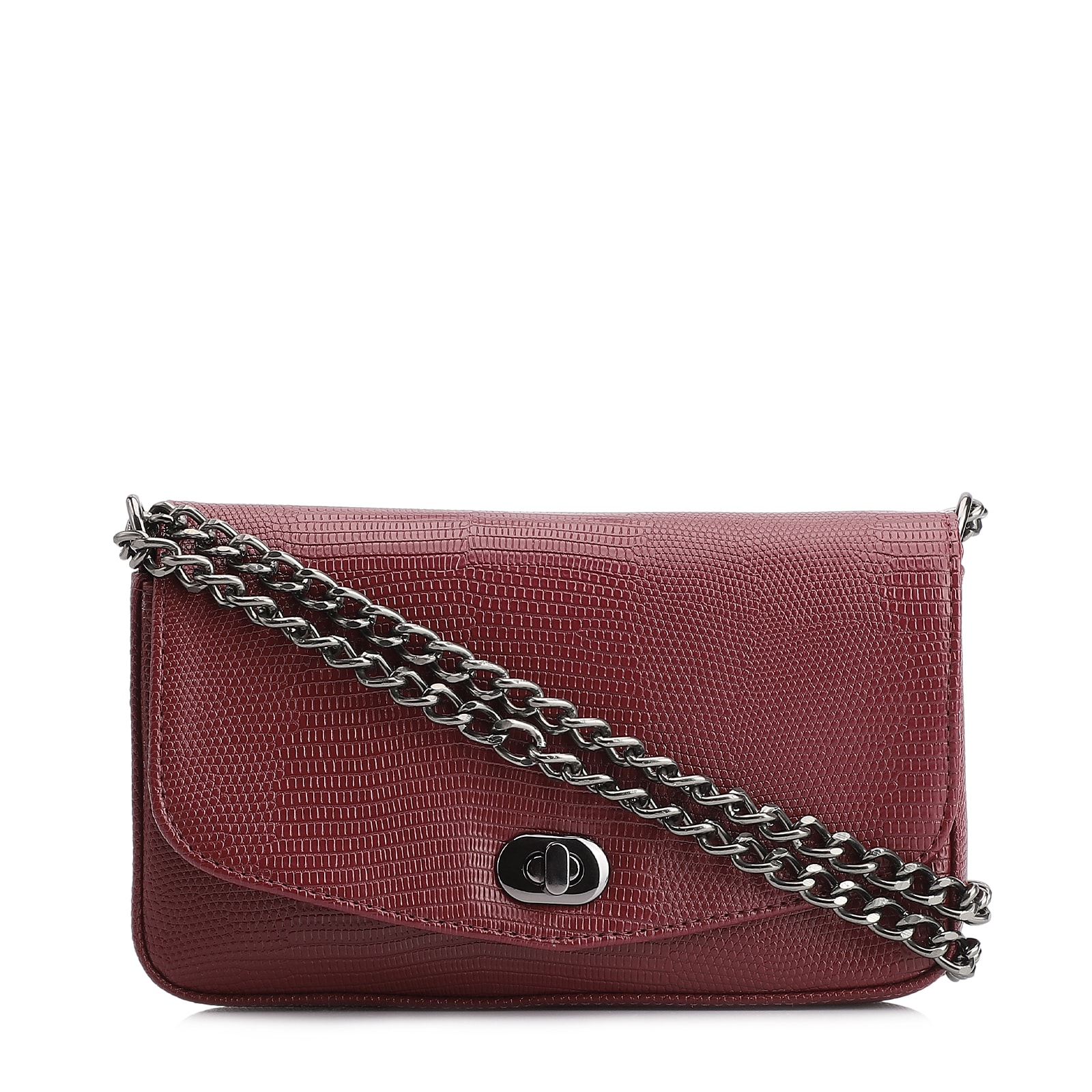 Bolsa Transversal Correntes Alt Lezard Vinho