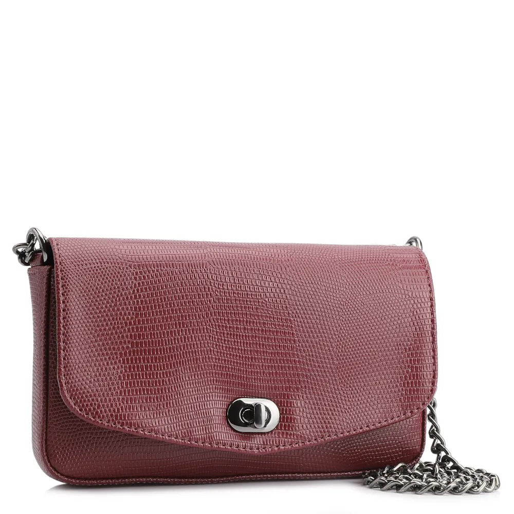  Bolsa Transversal Correntes Alt Lezard Vinho - imagem 2