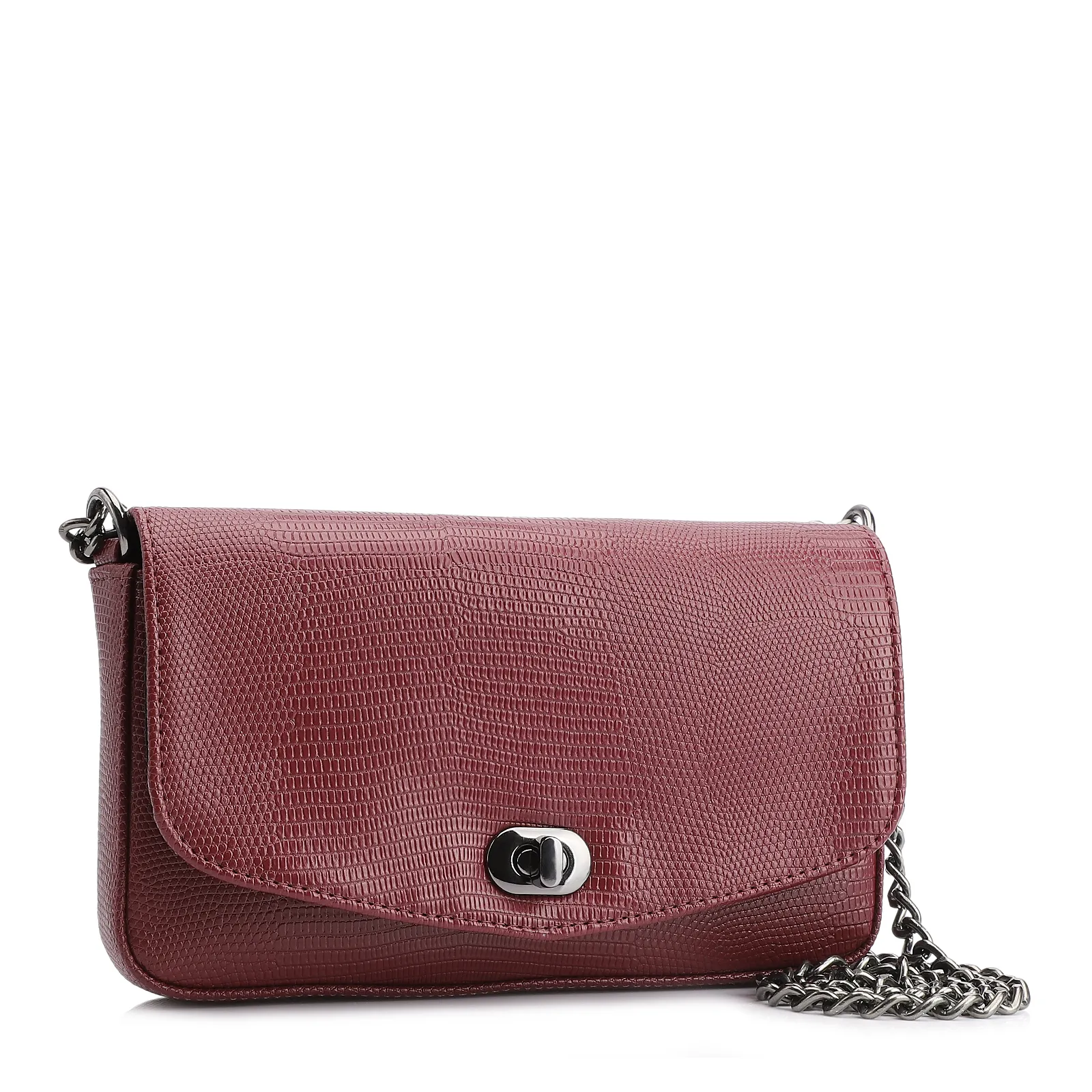 Bolsa Transversal Correntes Alt Lezard Vinho