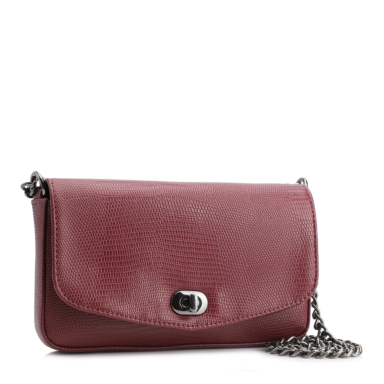 Bolsa Transversal Correntes Alt Lezard Vinho