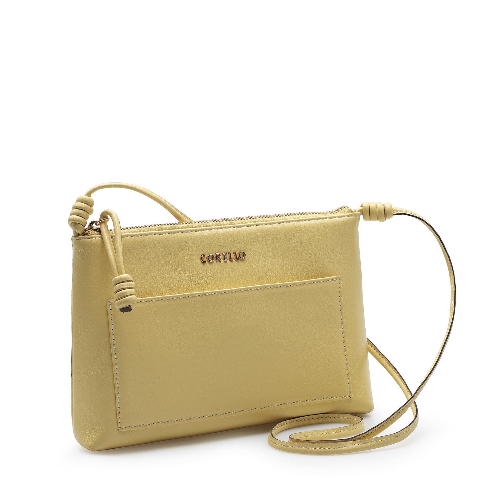 Bolsa Transversal Couro Amarelo