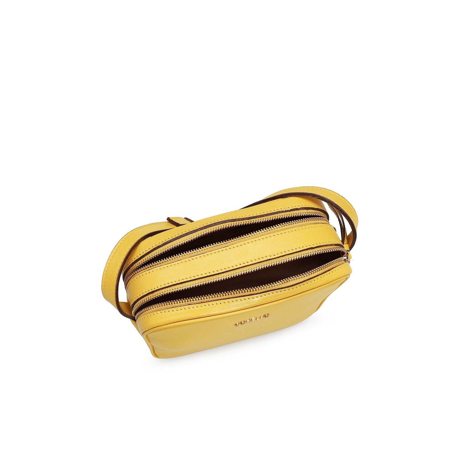 Bolsa Transversal Couro Amarelo