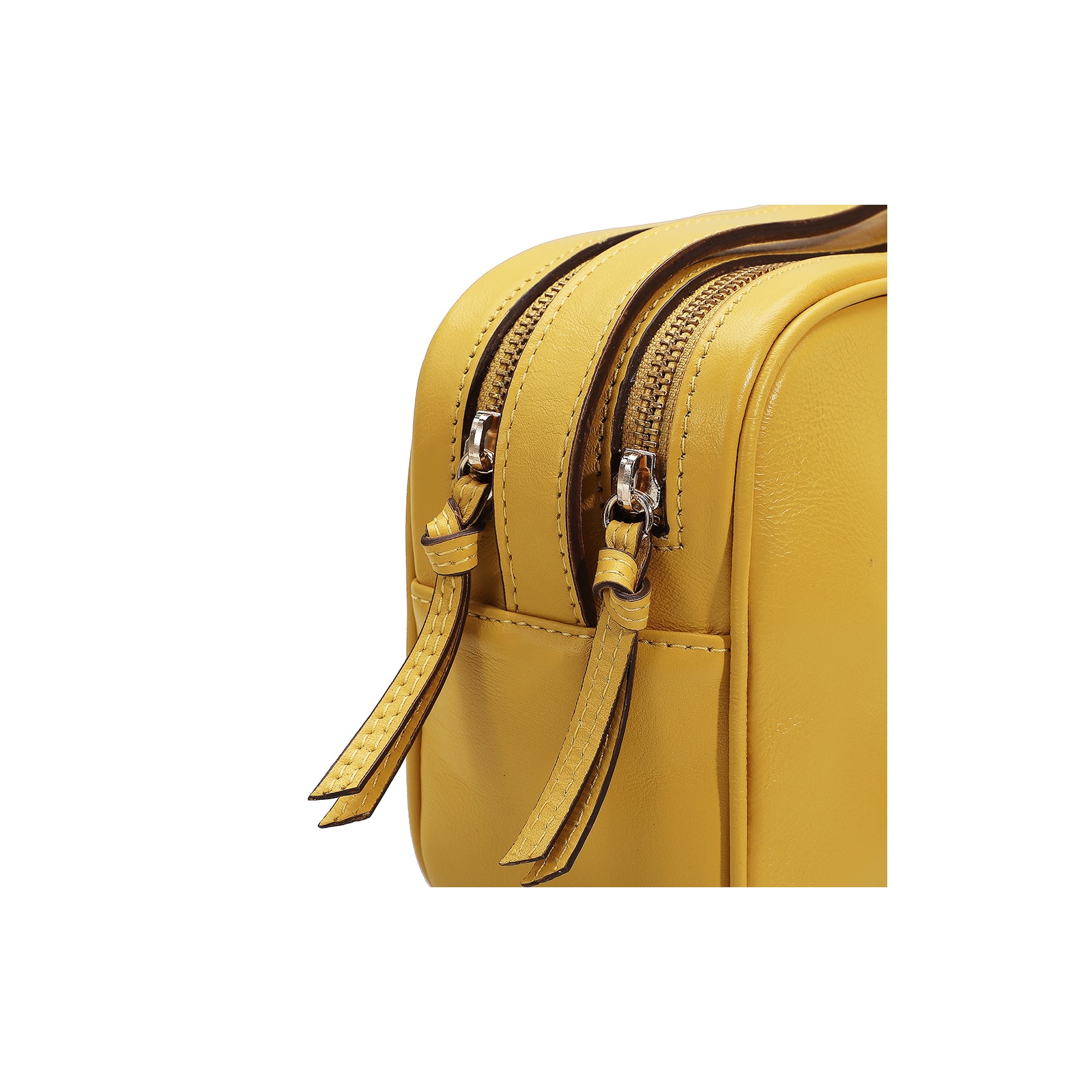 Bolsa Transversal Couro Amarelo