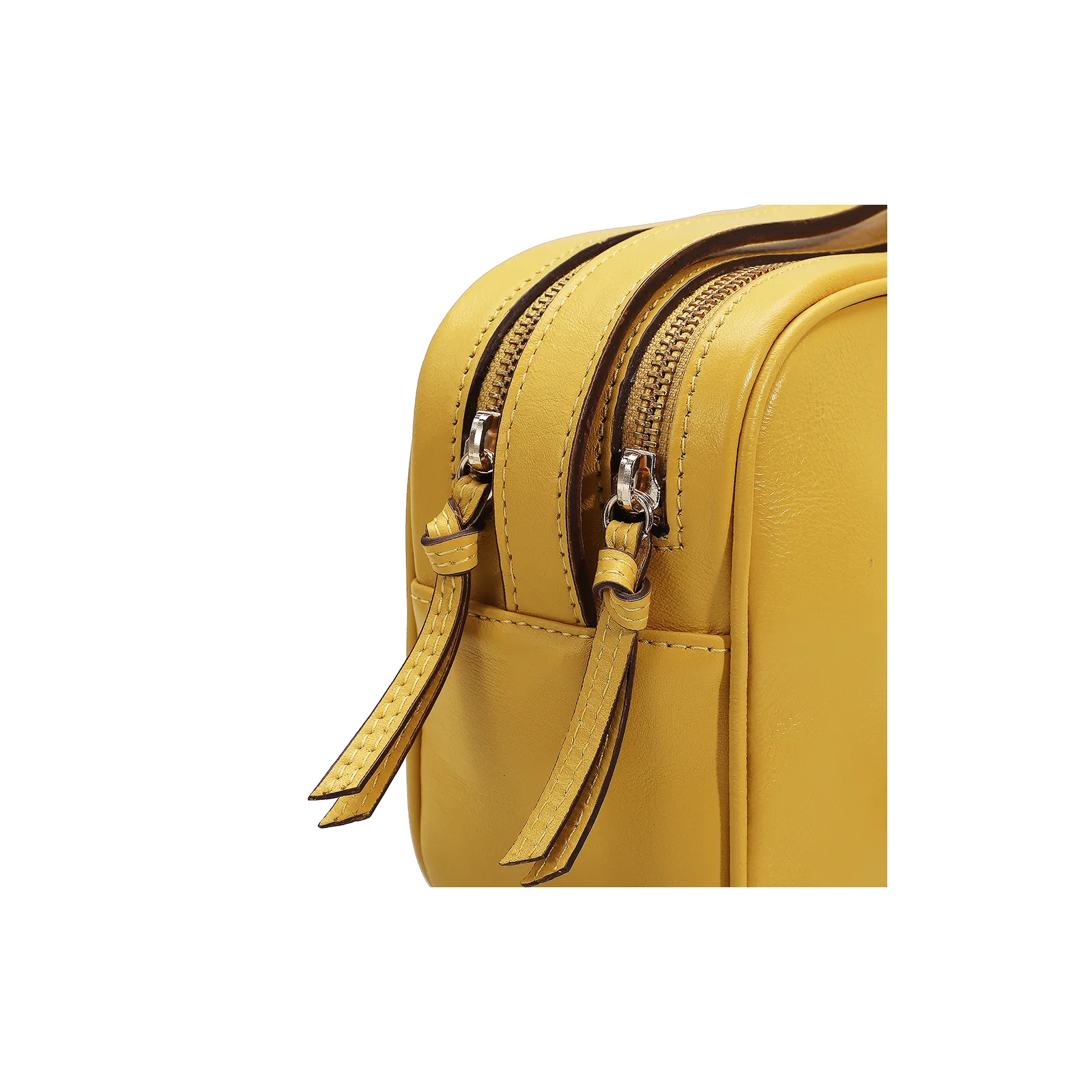 Bolsa Transversal Couro Amarelo