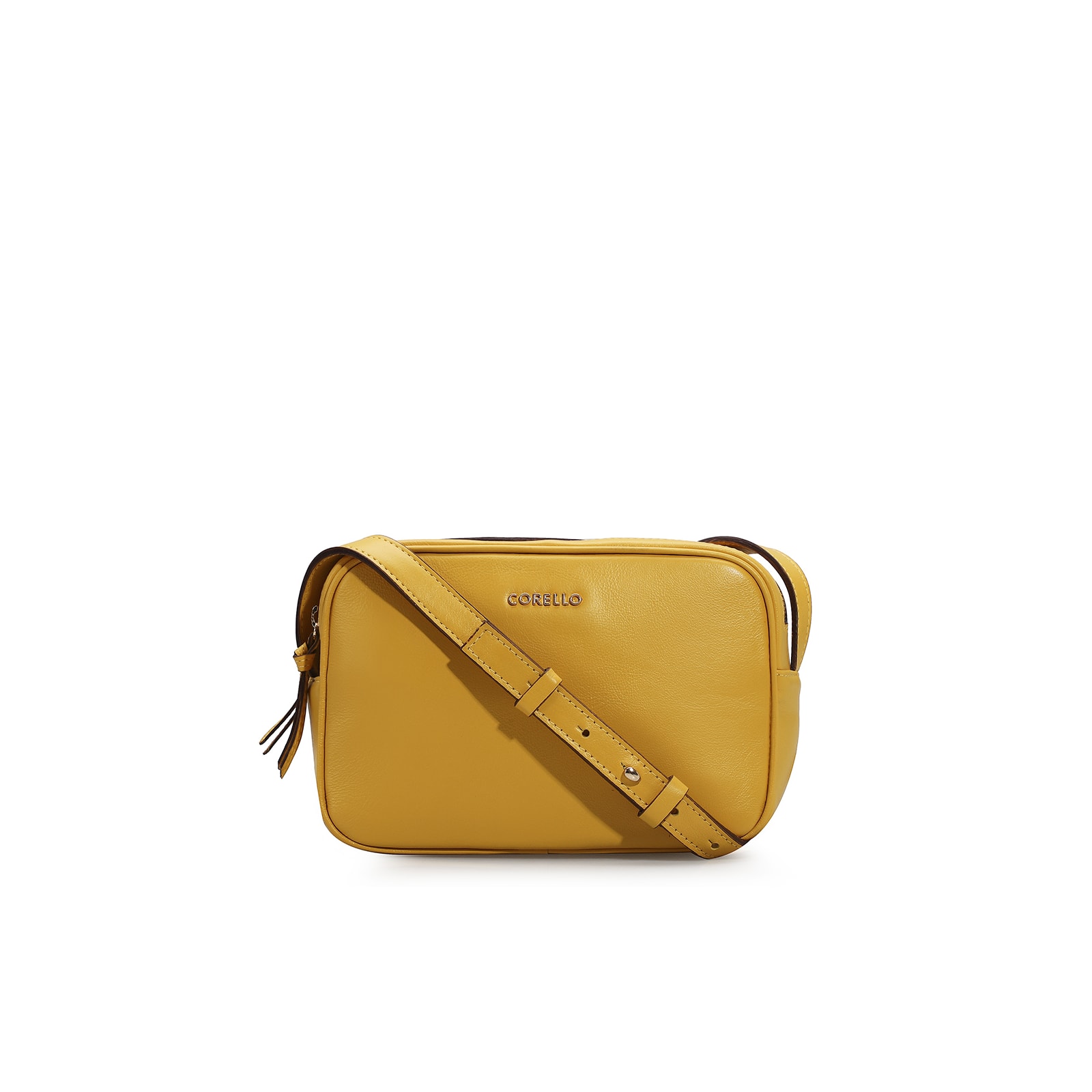 Bolsa Transversal Couro Amarelo