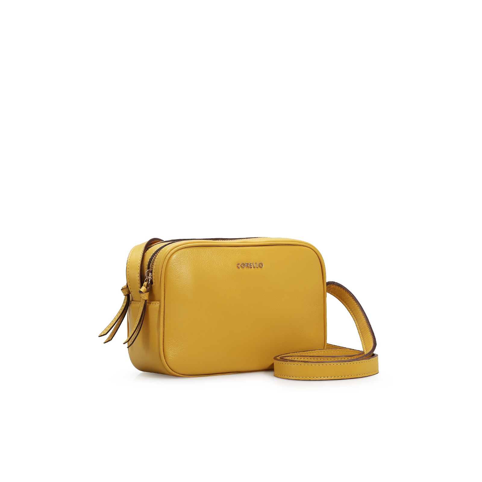 Bolsa Transversal Couro Amarelo