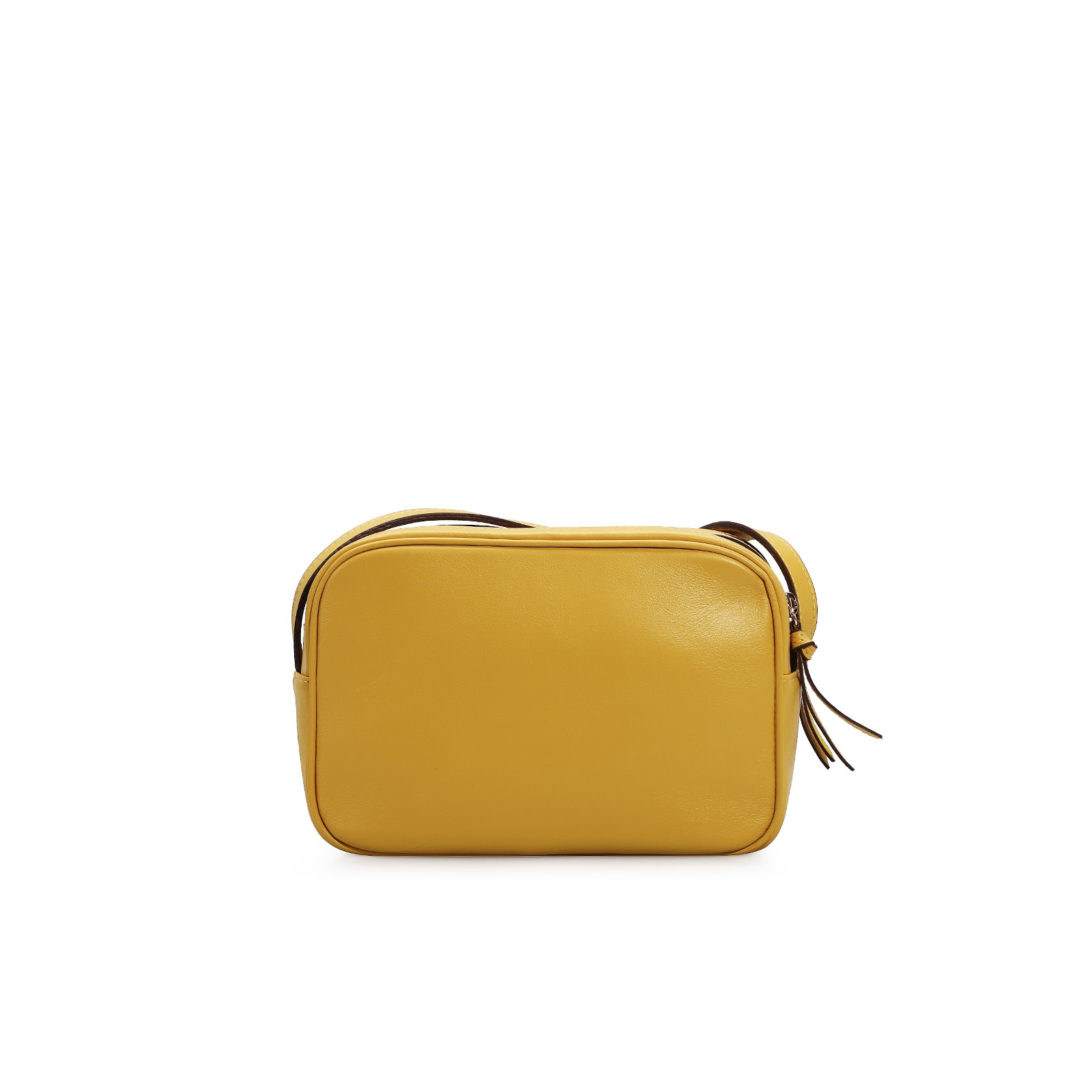 Bolsa Transversal Couro Amarelo