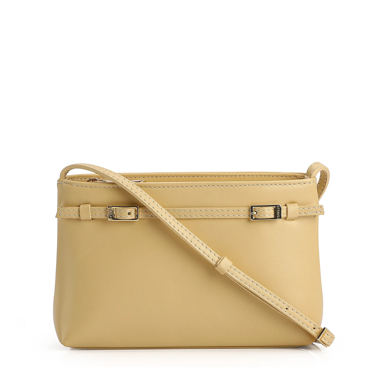 Bolsa Transversal Couro Amarelo