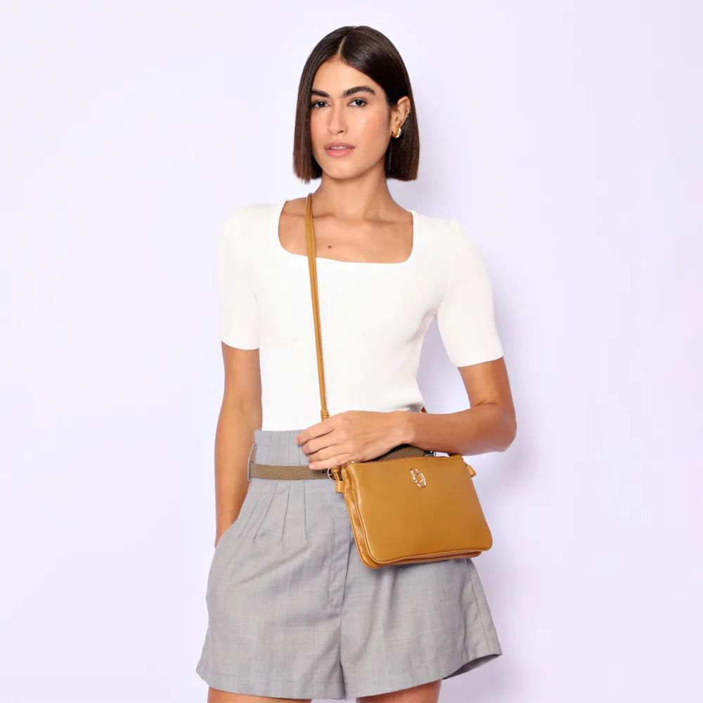 Bolsa Transversal Couro Amarelo - imagem 2