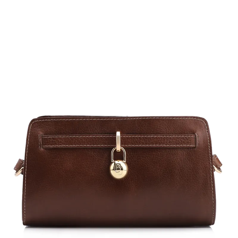 Bolsa Transversal Couro Antique Marrom