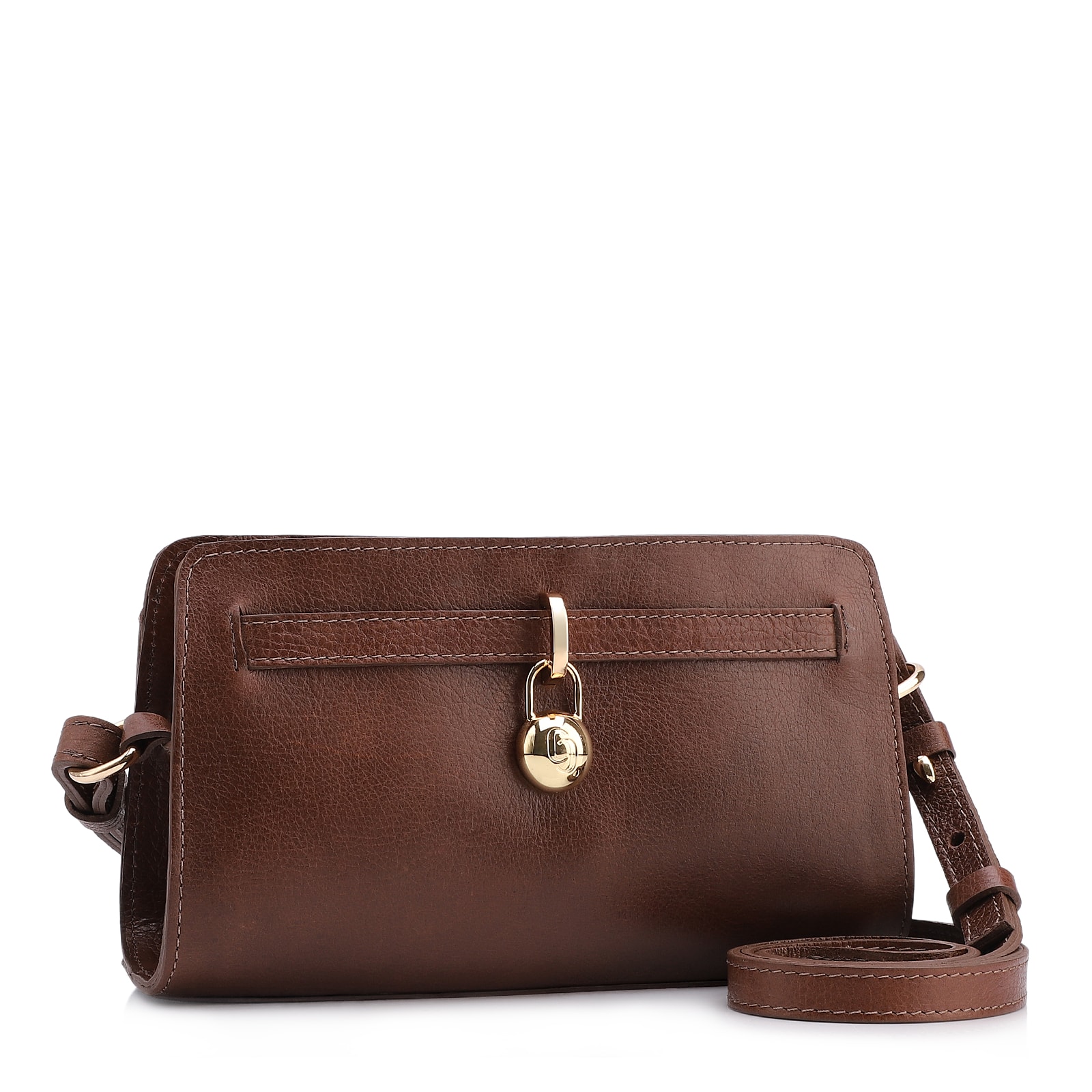 Bolsa Transversal Couro Antique Marrom