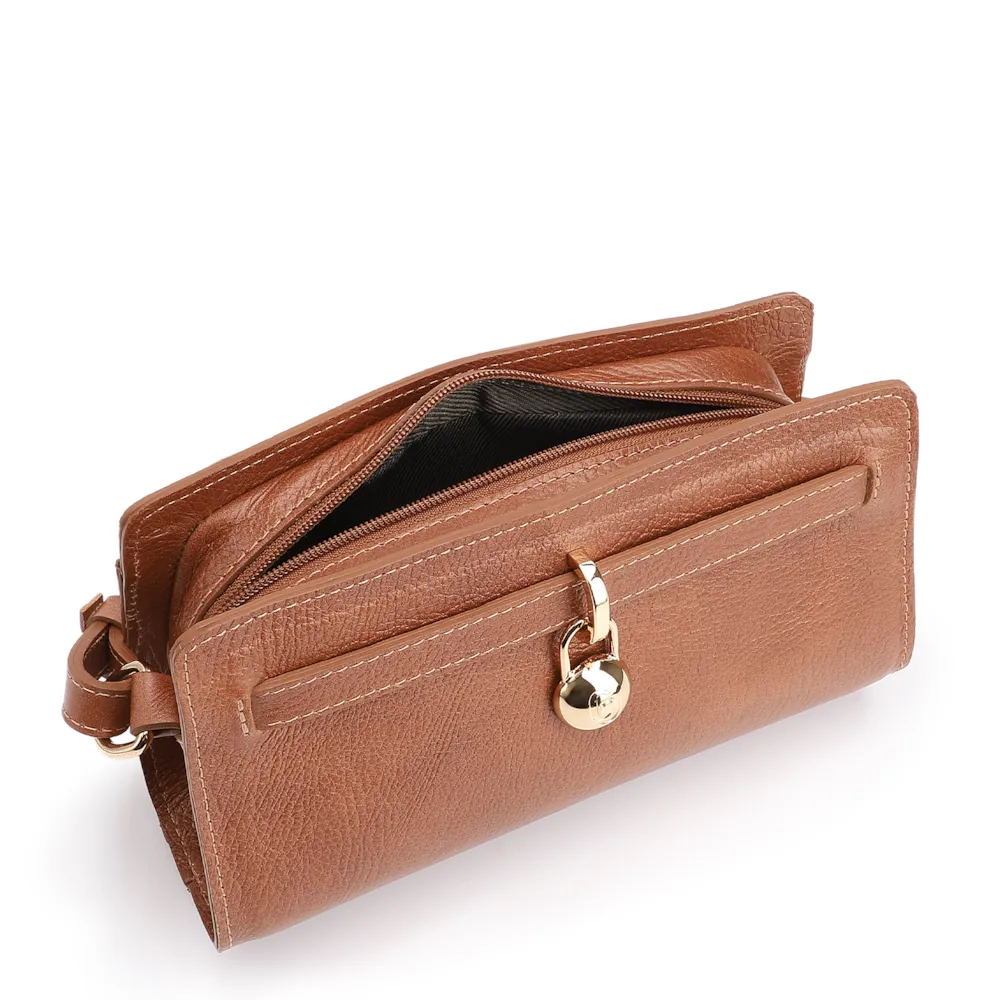 Bolsa Transversal Couro Antique Marrom Claro - imagem 4