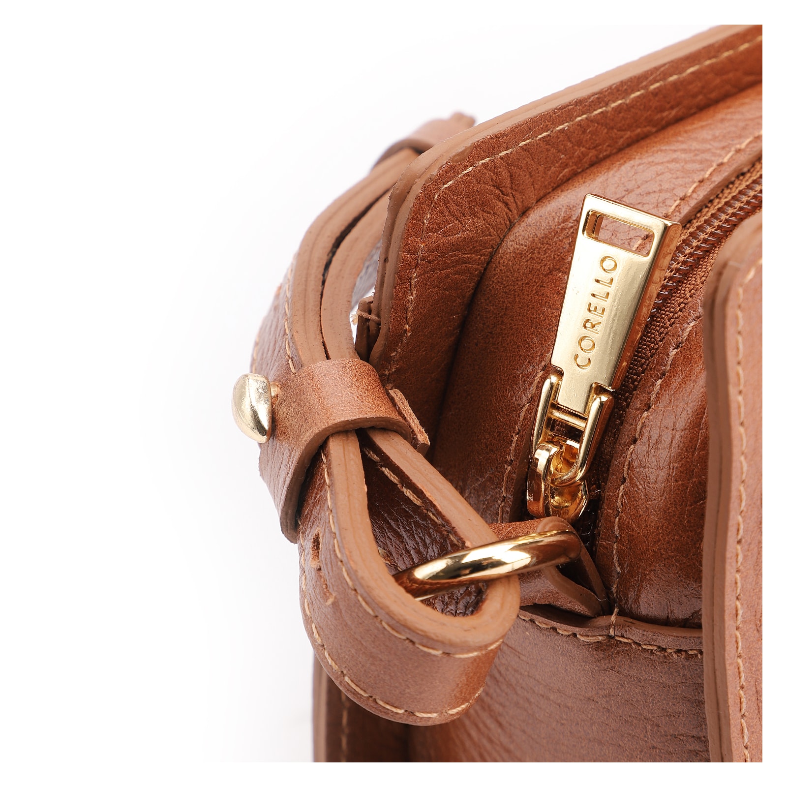 Bolsa Transversal Couro Antique Marrom Claro