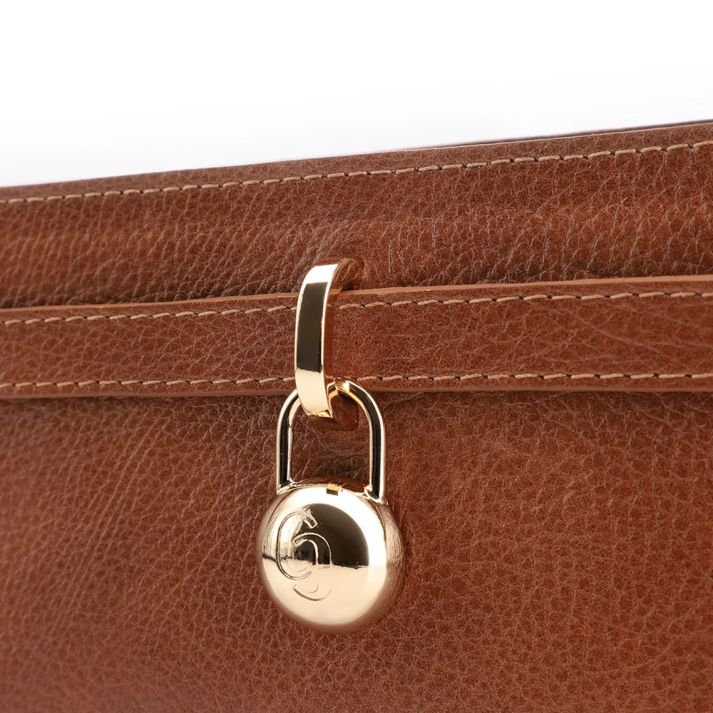 Bolsa Transversal Couro Antique Marrom Claro - imagem 6
