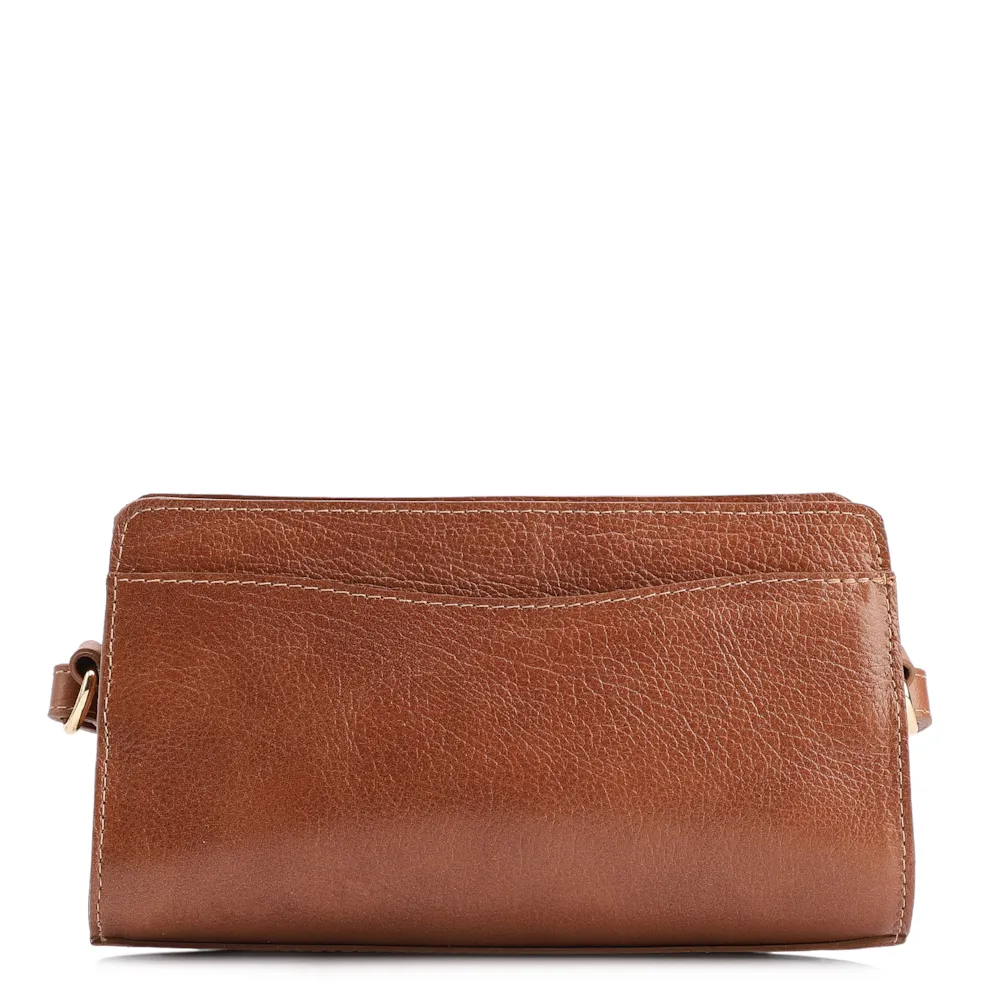 Bolsa Transversal Couro Antique Marrom Claro - imagem 3